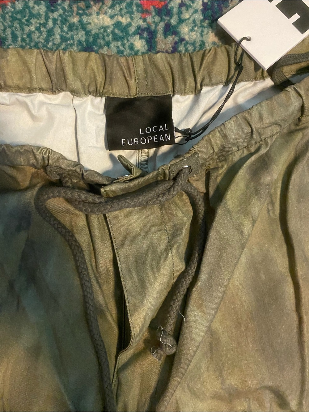Local European Green Gray Oversized Camo Parachute Cargo Pants Size XL NEW - Picture 9 of 10